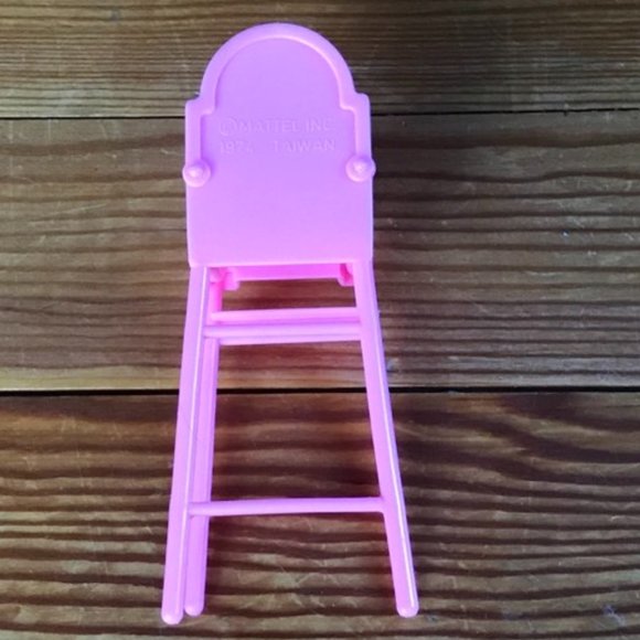 1974 Sunshine Family Pink Highchair, Bath & Cradle Toys - Picture 3 of 6